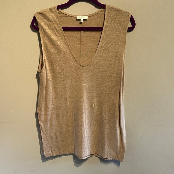 Babaton Tops - Babaton Linen Tan Sleeveless Tank Top